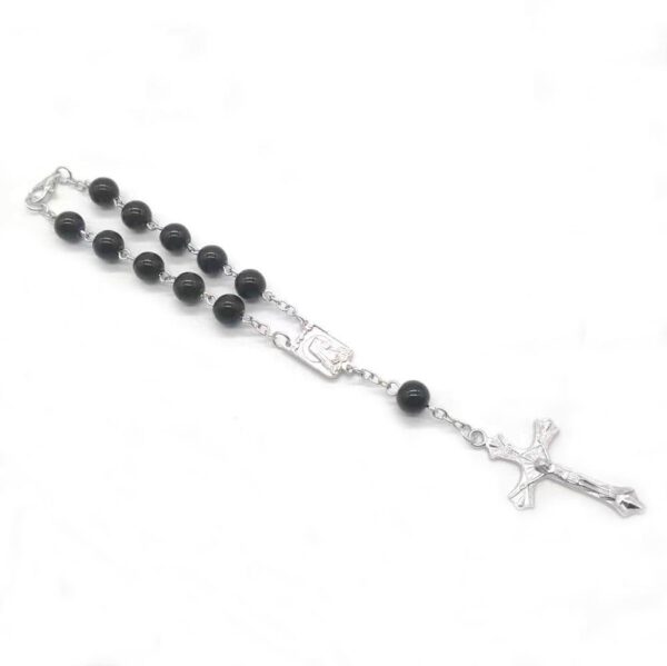 H0e0503536fdc4882b04fe1a03f428476t KOMI New Hot Sale Glass Imitation Pearl Rosary Bracelet Drop Oil Cross Beaded Bracelet
