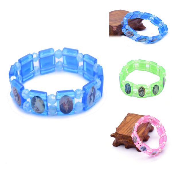 H0f96eb8320014e2fa592cafb6f2550b4T Komi Color Sticker Bracelet Jewelry Plastic Elastic Bracelet Hand Religious Decoration Gifts