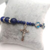 Komi Religious Heart Shaped Beads Virgin Mary Cross Cricifix Adjustable Rosary Bracelet