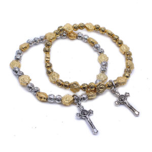 Komi Wholesales Religious Belief Metal Cross Pendant Charm Beads Jewely Prayer Rosary Bracelets