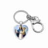 KOMI Religious Fashion Accessory Virgin Mary Heart Charms Keychain Metal Keyrings Keychains for Women Birthday Crafts Gifts