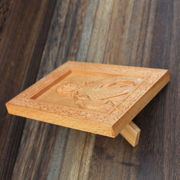 KOMI New Beech One Carved God Picture Frame Home Pray for God's Scriptures Handicraft Decoration