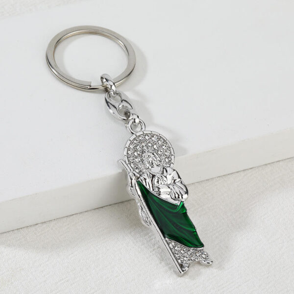 KOMI Crucifix Necklace Jesus Zircon Pendant Keychain Jewelry Accessories