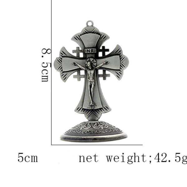 H1475d88973b04525b08e04684f6951f1N KOMI Wholesale Metal Alloy Jesus Cross Table Ornaments Car Office and Home Decoration Metal Crafts Souvenirs Ornaments