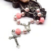H17712817f8d046b7abeb7490f93dd02ey KOMI Pearl Large Resin Rose Rosary Bracelet Cross Pendant Religious Jewelry