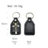 Factory Wholesale Spot Retro Metal Leather Combination Car Ornament Religious Figure Pattern Keychain Jewelry Pendant