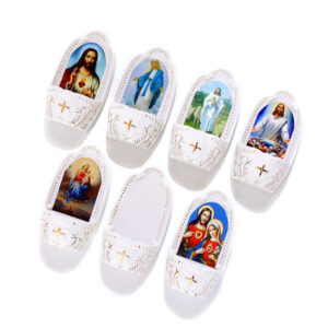 Komi Personalized Ceramic Jesus Christ Religious Catholic Wholesale Pics Pattern Hanging Holy Water Font