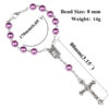 Komi Hot Selling Christian Glass Pearl Bracelet Cross Catholic Religious Jewelry Rosary Bracelet