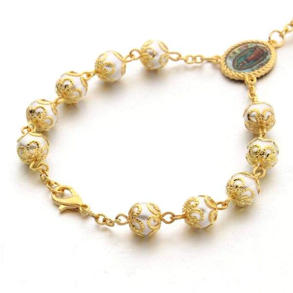 H1e2a7456f1c24205b023e9d7198c9fe2r Komi Wholesales Glass Pearl Bracelets Rosary for Girls Charm Cross Catholic Baptism Wedding Rosary Bracelet