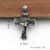 KOMI Vintage Figure Crucifix Pendant Necklace Keychain Jewelry Set Image Cross Religious Craft Gifts Car Accessories