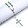 Komi Religious Catholic Green Bead Ring Rosary Communion Gifts Metal Crucifix Pendant Rosary Bracelets
