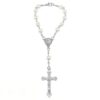 H238ddbab29af423d84421bd357db7e9cV KOMI New Hot Sale Glass Imitation Pearl Rosary Bracelet Drop Oil Cross Beaded Bracelet