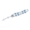 Komi Glass Faux Blue Pearl Rosary Glass Pearl Bracelets with Maria Center and Mini Benedict Cross Bracelet