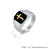 H26014e1f73aa424687f3c3e12465a83bW KOMI Mens Cross Ring Silver Gold Plated Stainless Steel Black Enamel Cross Band Rings for Men Women Hand Jewelry Gifts Rings