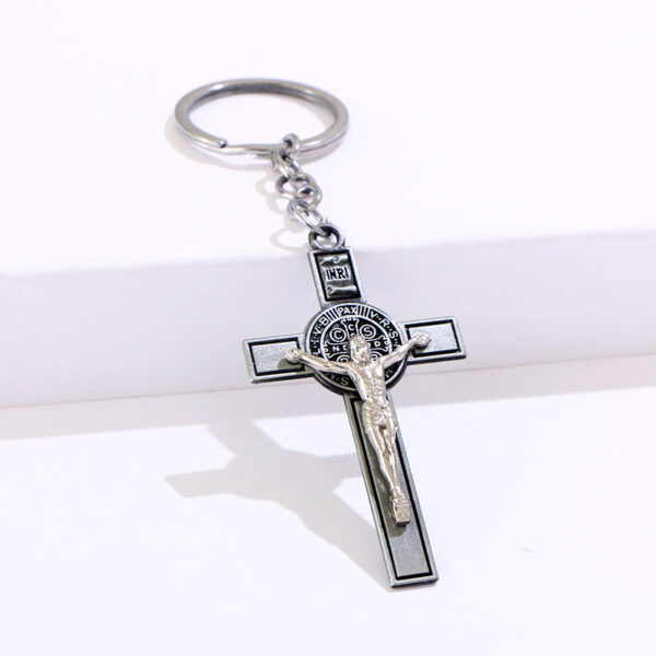 Hot Metal Christian Catholicism Holy Crucifix Gift Keychain Religious Pendant Jesus Cross Key Chain Keyring