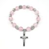 KOMI New Single Circle Burst Crystal Beaded Bracelet Small Religious Cross Rosary Bracelet