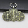 H289254d4d8094f0db02215c305404df1Z KOMI 8.8cm*6.1cm St. Benedict Pendant Keychain Wholesale Religious Jewelry