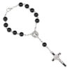 H2b6c072479294c90af22f09104700e18g Komi Wholesales 8mm Christian Black Round Glass Beads Rosary Crucifix Virgin Mary Pendant Bracelet
