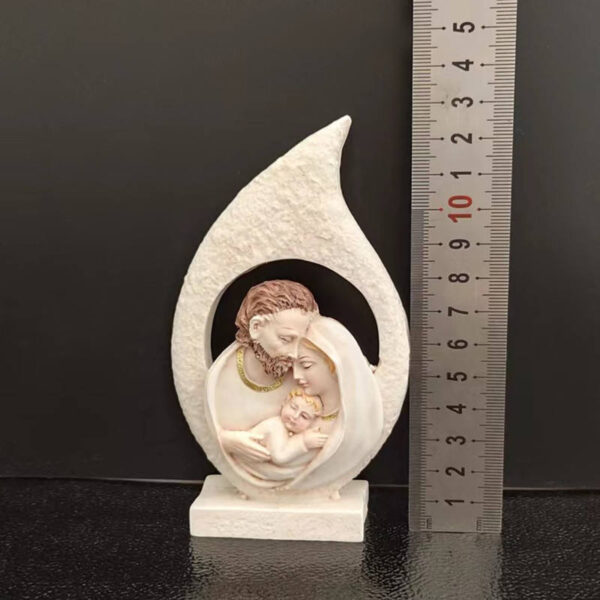 KOMI Home Office Garden Decorations Cream Resin Holy Family Statues Table Pillar Ornaments Children Learning Crafts Gifts