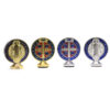 New Blue Metal Round Saint Benedict Private Collection Car Religious Souvenir Articles Ornaments