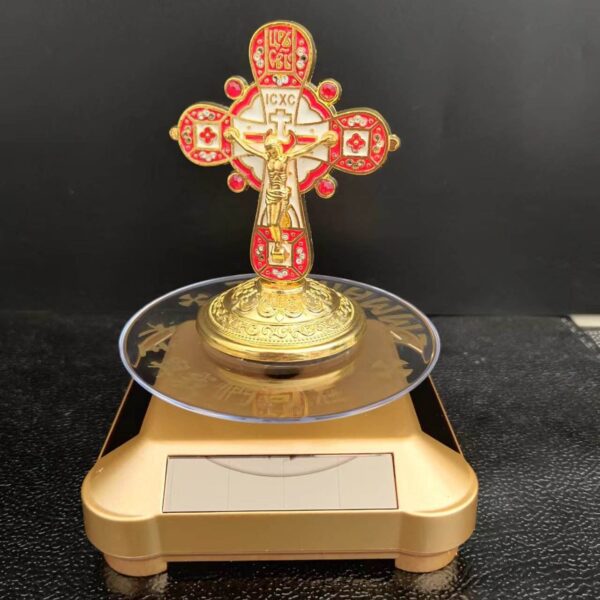 H3024be26e2794a298ac5f3a1a0d3b42fO Komi Solar Cross Car Jesus Decoration Beautiful Cross Car Supplies Decoration Car Accessories