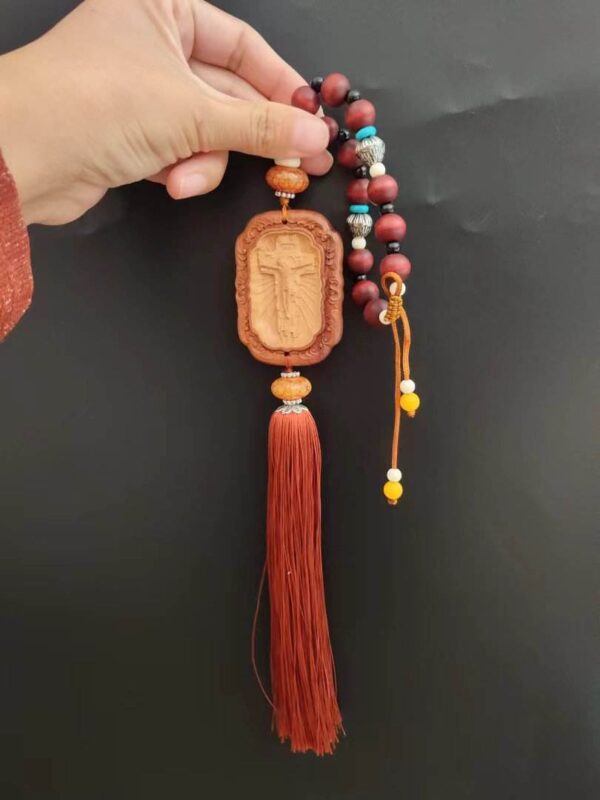 KOMI New Jeus Boxwood Cross Car Pendant Cross Car Hanging Jewelry
