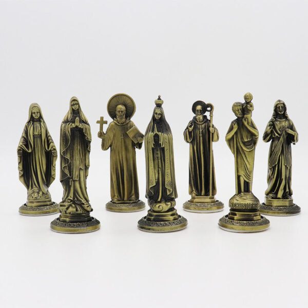H3375764b62ba45d3810a629a3a4bec2dh Religious Metal Ornaments Statue of the Virgin of Lourdes Fatima, Jesus Sculpture, Handicraft Ornaments RN-269