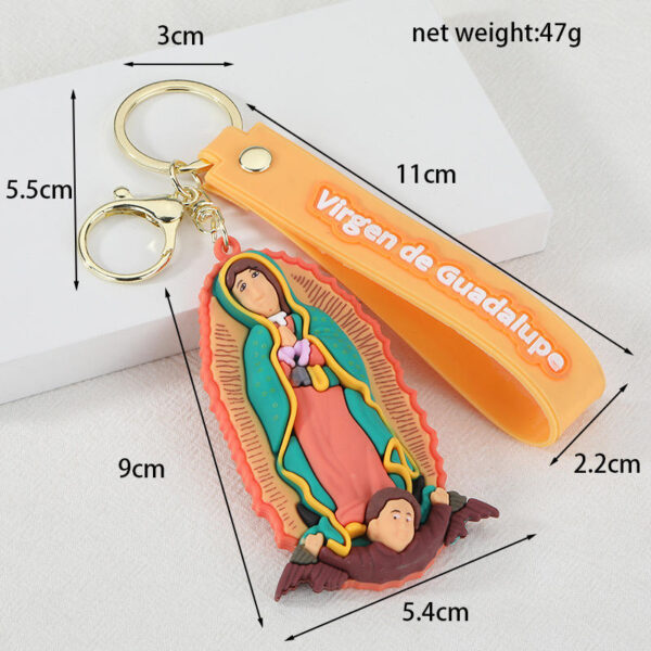 KOMI PVC Soft Rubber Creative Keychain Virgin Mary Bags Car Key Chains Jewelry Gifts