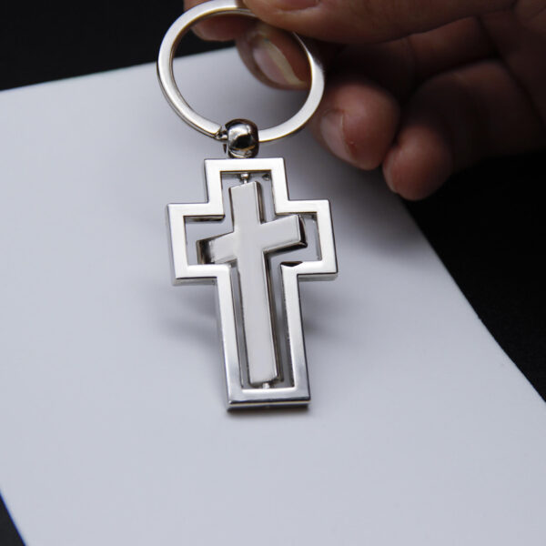 Hot Selling Rotatable Christian Cross Key Chain Gifts