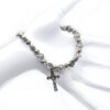 Komi Metal Catholic Elasticated Round Rose Alloy Beads Rosary Beads Cross Pendant Prayer Bracelet