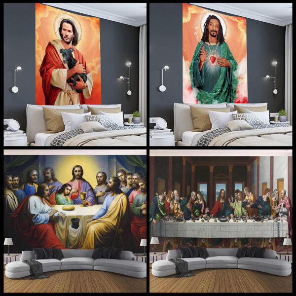 H3725c377125c477aaa68bf7837080ac1Z Komi Tapestries Jesus Last Supper Series Bedroom Living Room Background Cloth Room Wall Tapestry Wall Hanging