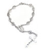 New Metal Alloy Crystal Jewelry Cross Crucifix Pendant Lady of Fatima Charm Jewelry Beaded Bracelet