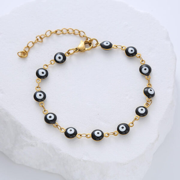 H3ccf6678483848edbb64eb3a8c1e7622v Komi Stainless Steel Round Gold Eye Bracelet Bracelet Accessory Drops Oil Eyes Bracelet