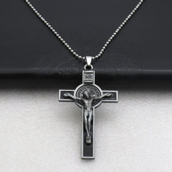 KOMI Saint Benedict Jesus Cross Pendant Necklace Keychain Jewelry Accessories Business Crafts Gifts Religious Promotion