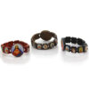 Komi Hot Selling Wooden Icon Dripping Oil Elastic Watch Beaded Rosary Religious Bracelet