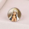 H3e76ec25e4be4e6686494d7814affaefF Hot Selling Religious Ring Accessories Jesus Virgin Mary Gemstone Open Adjustable Ring Wholesale