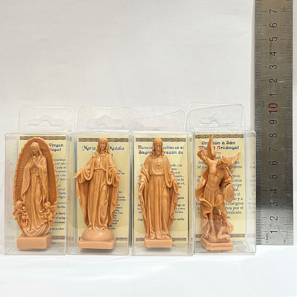 New Jesus Mary Resin Silicone Sculpture with Multi-color Luminous Style Religious Decoration
