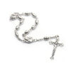 Komi 5*8mm Retro Metal Cross Beads Rosary Catholicism Gift Religious Prayer Beads Rosaries Bracelt
