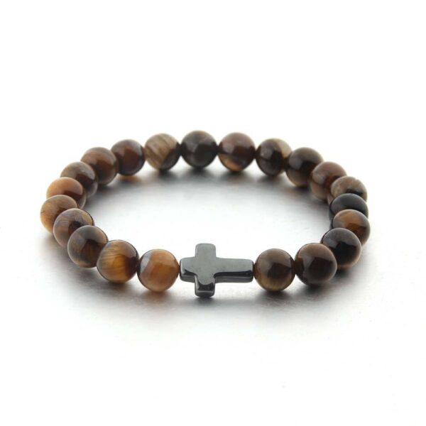 KOMI New Black Gallstone Cross Elastic Bracelet Turquoise Bracelet