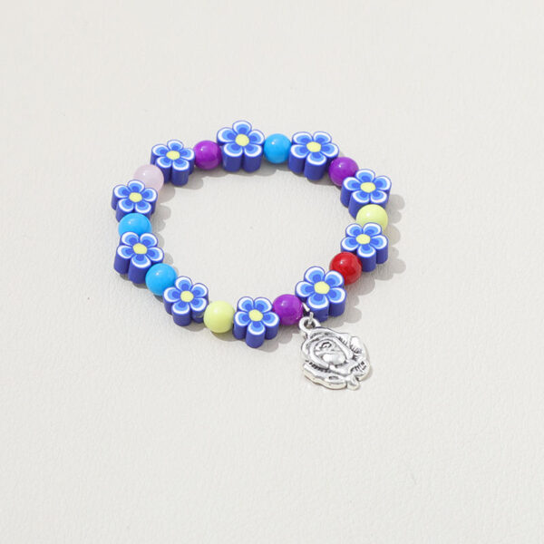 Wholesale Religious Catholic Jewelry Multicolor Petals Shape Acrylic Rosary Pendant Prayer Rosary Bracelet