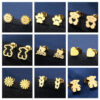 H421cf05745744f07a010fedfa7a89c7df KOMI Gold Stainless Steel Stud Earrings Dainty Love Jesus Heart Bear Flower Earrings for Women Girls Birthday Daily Jewelry Gift