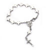 H422e2a0481e844a998f8adc8c9f2fcb7i New Religious Silver Metal Cross Beads Rosary Jewelry Prayer Crucifix Pendant Beads Bracelet