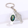 Wholesale Blessed Virgin Mary Christian Split Keyring Metal Acrylic Picture Jesus Keychain