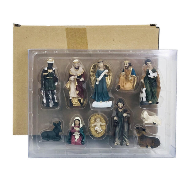 H437424976dab4eddaddb4eeeff544923B Cross Border Christmas Manger Group Ornaments Religion Jesus Birth Christmas Gift Gift Resin Crafts