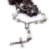 H44be7191c16044e59cd351b5189266f7j KOMI Pearl Large Resin Rose Rosary Bracelet Cross Pendant Religious Jewelry