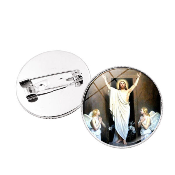 KOMI Virgin Mary Medal Brooch Badge Religious Fashion Accessories Silver Personality Clothes Brooch Pins Souvenirs Gifts