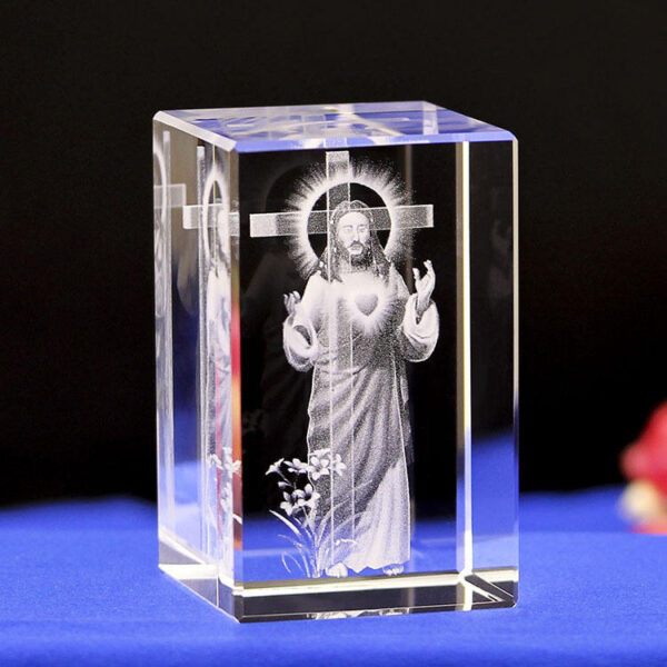 H454acff7aae1471986344b40c9dc78a2k Creative 3D Crystal Carving Jesus Cross Transparent Crystal Crafts Home Crystal Ornaments 5*5*8cm Factory Wholesale