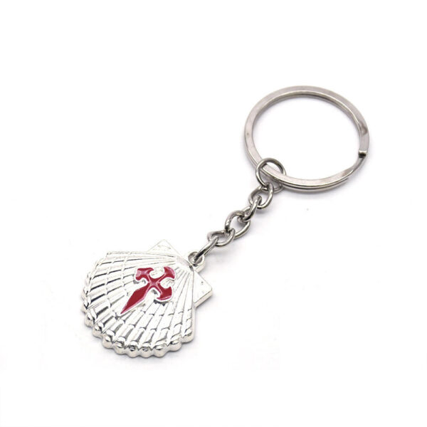Hot Gold Christian Santiago Crucifix Cross Metal Religious Church Gifts Shell Keychain Keyrings