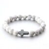 KOMI New Black Gallstone Cross Elastic Bracelet Turquoise Bracelet