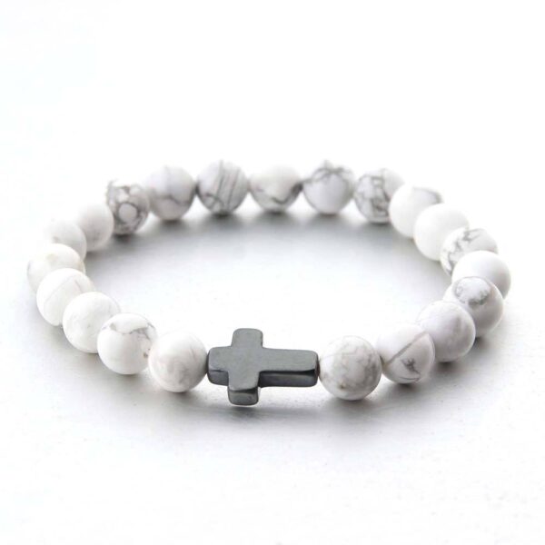 KOMI New Black Gallstone Cross Elastic Bracelet Turquoise Bracelet